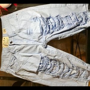 “L.A.B” Carolina Blue Distressed Shorts